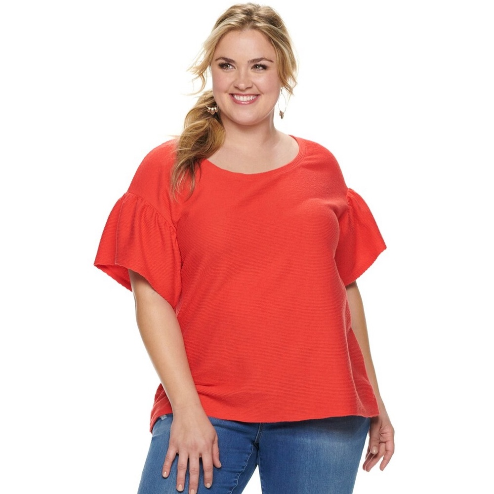 NWT Evri short bell sleeve top